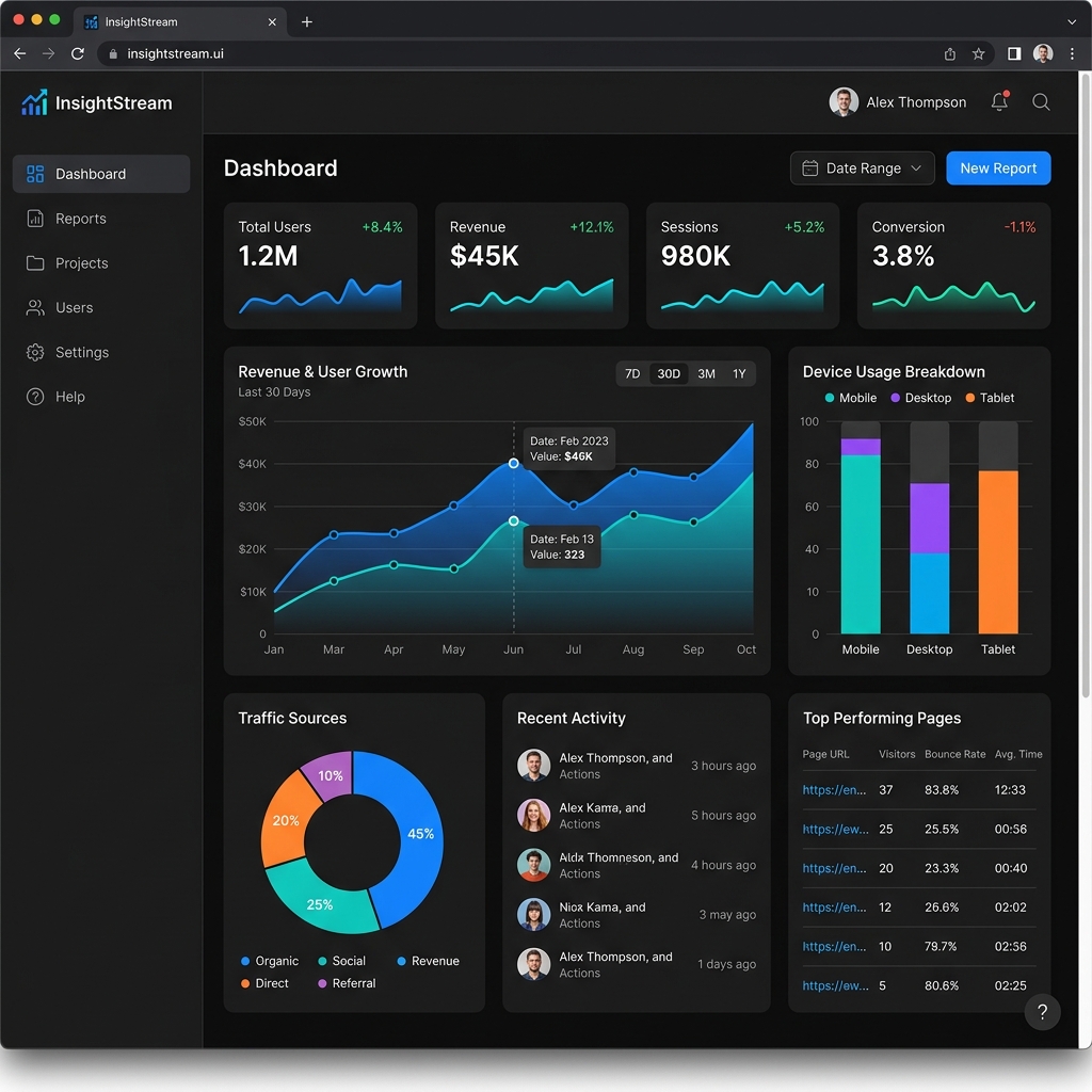 Dashboard Analytics "FinTrack"